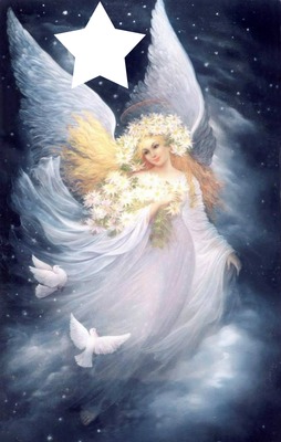 anges blanc Valokuvamontaasi