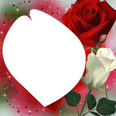 corazon con rosas Photo frame effect