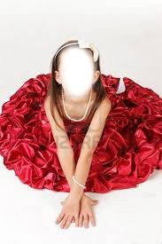 petite fille robe rouge Valokuvamontaasi