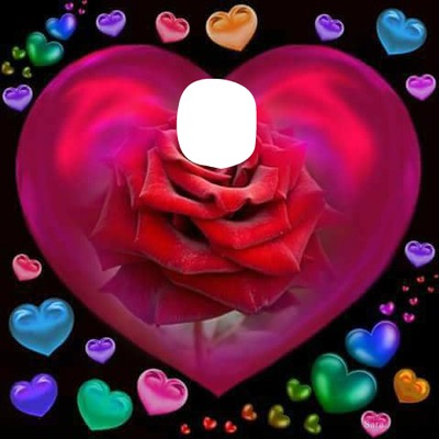 corazon y rosa Fotomontasje