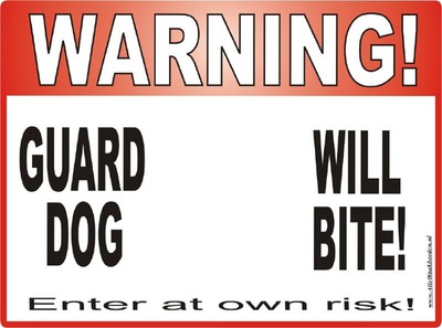 Warning Dog Bite Photo frame effect