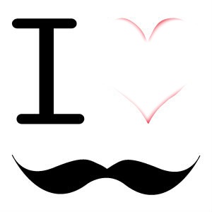 I love moustache canvas フォトモンタージュ