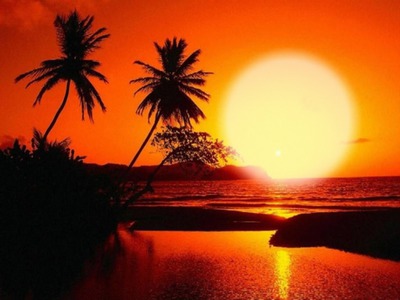 puesta del sol Montaje fotografico