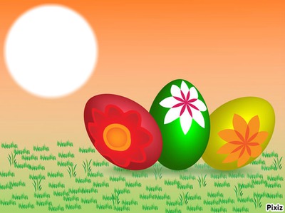 huevos de colores Fotomontage