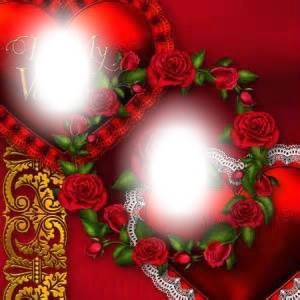heart and roses Photo frame effect