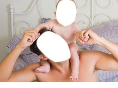bebe y su papa Fotomontaggio