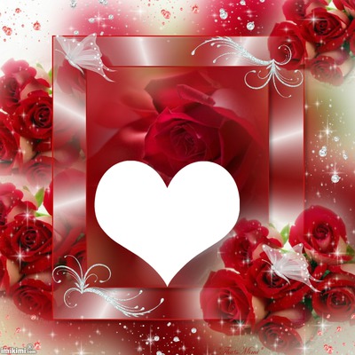 cuore rose Photo frame effect