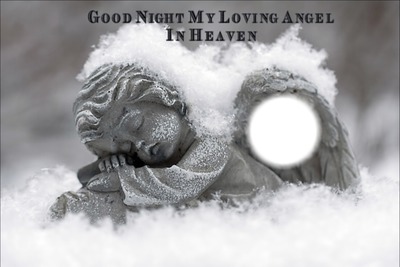 good night angel bb Photo frame effect