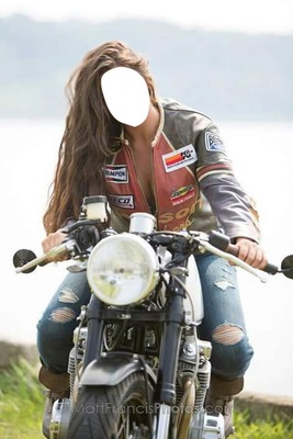 femme moto Montaje fotografico