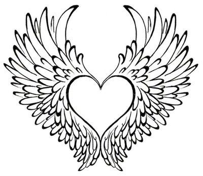 wings and hearts Photo frame effect