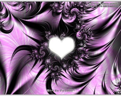 coeur flamme noire et violette Fotomontagem