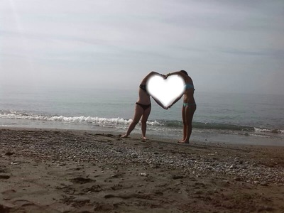 love en la playa Montaje fotografico