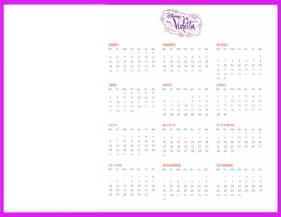 Violetta calendario 2014 Photo frame effect
