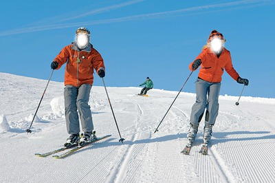 ski à deux Фотомонтаж