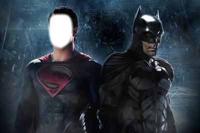 batman vs  supermam Fotomontaż