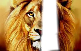 melanger de toi avec un lion Fotomontage