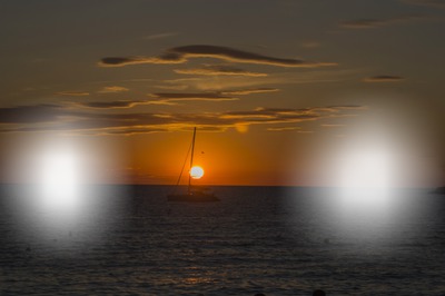 puesta de sol Fotomontaggio