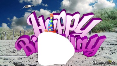 happy birthday plage Φωτομοντάζ
