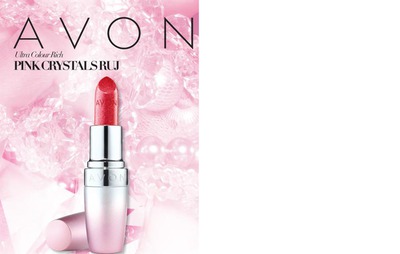 Avon Ultra Color Rich Pink Crystals Ruj Afiş Sahne Fotomontage