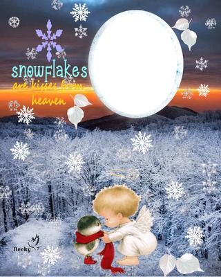 snowflake kisses Photo frame effect