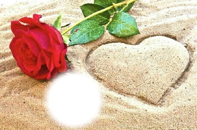 Coeur et rose Фотомонтажа