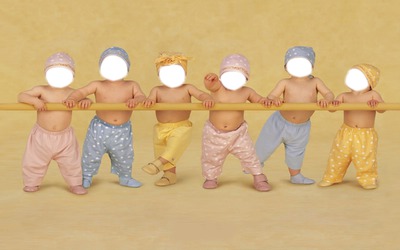 6 babys Photo frame effect