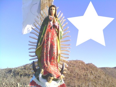 virgin of guadalupe statue Montage photo