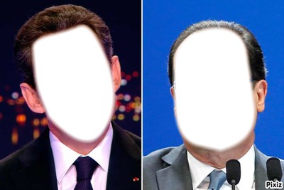 Hollande et Sarkozy Photo frame effect