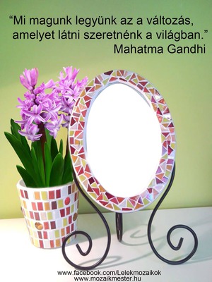 Tükör és virág+idézet Photo frame effect