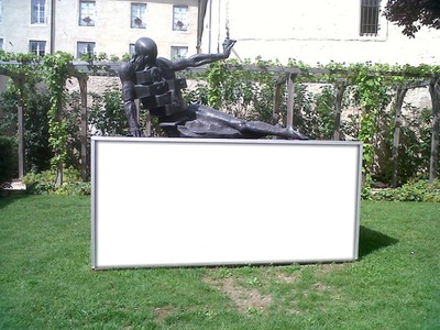 Statue panneau フォトモンタージュ