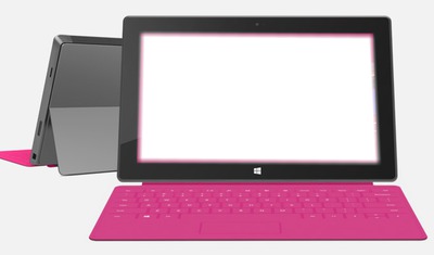 tablet rosa Fotomontagem