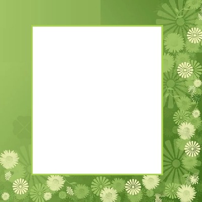 marco y florecillas verde. Fotomontažas