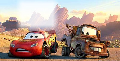 rayo mcqueen y mate Fotomontáž