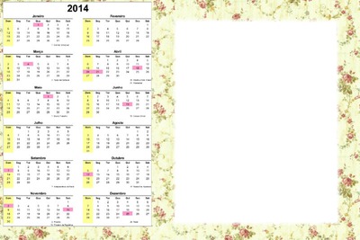 Calendario 2014 Фотомонтаж