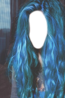 cheveux bleu Фотомонтаж
