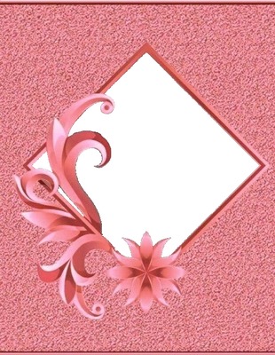 rombo y flor rosada. Fotomontaggio