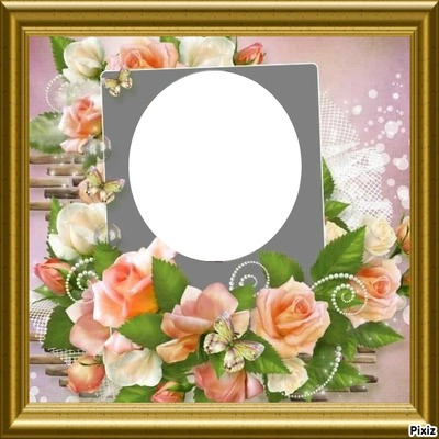 cadre photo aux fleurs Φωτομοντάζ