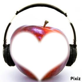 muzique pomme et amour !!! Photo frame effect