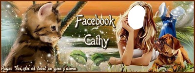 couverture facebook cathy Fotomontaža
