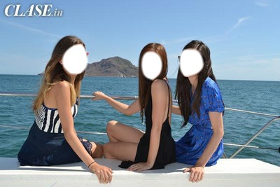 Paulina Goto, Natasha Dupeyron y Macarena Achaga Fotomontagem