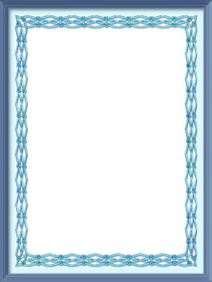 cadre bleu avec décor フォトモンタージュ