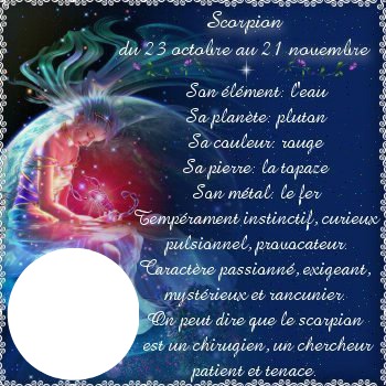 Signe Astrologique Scopion Fotomontage