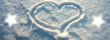 Cœur dans la neige Фотомонтажа