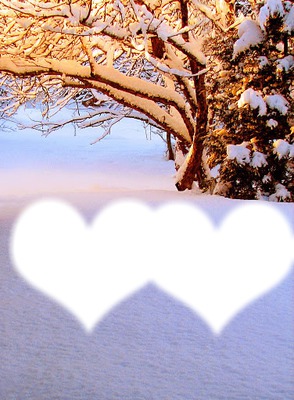 hiver en amoureux <3 Photo frame effect