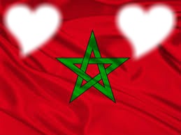 Maroc drapeau coeur Montaje fotografico