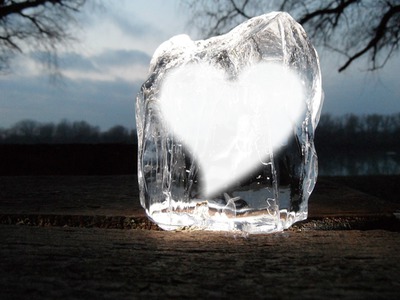 Herz im Eis Fotomontage