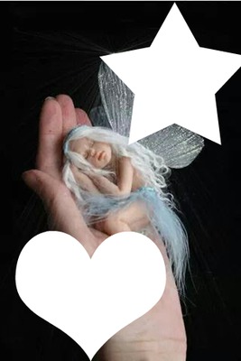 Angel asleep Photo frame effect