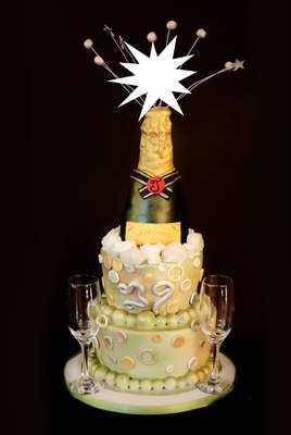 gâteau champagne Фотомонтажа