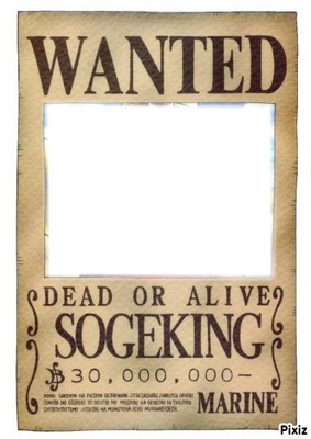 wanted one piece Photo frame effect