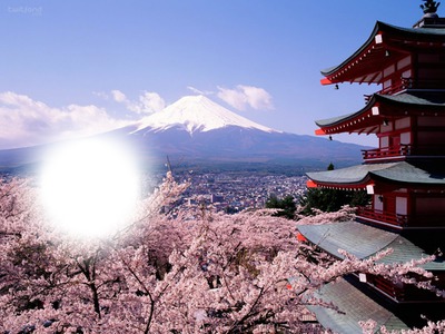 Le mont fudji 'Japon' Фотомонтажа